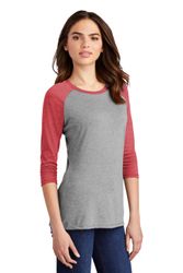 Image of District Women's Perfect tri 3/4-Sleeve Raglan. DM136L
