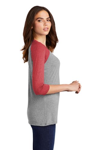 District Women's Perfect tri 3/4-Sleeve Raglan. DM136L image thumbnail
