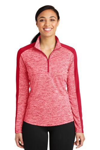 Sport-Tek Women's PosiCharge® Electric Heather Colorblock 1/4-Zip Pullover. LST397 image thumbnail