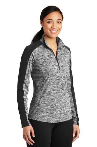 Sport-Tek Women's PosiCharge® Electric Heather Colorblock 1/4-Zip Pullover. LST397 image thumbnail