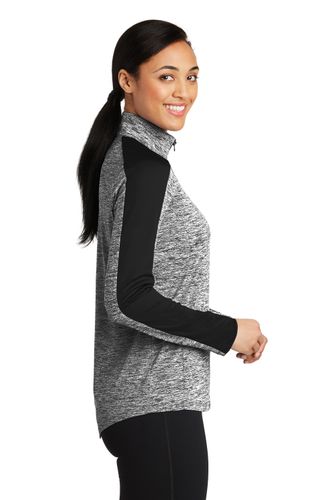 Sport-Tek Women's PosiCharge® Electric Heather Colorblock 1/4-Zip Pullover. LST397 image thumbnail