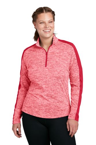 Sport-Tek Women's PosiCharge® Electric Heather Colorblock 1/4-Zip Pullover. LST397 image thumbnail