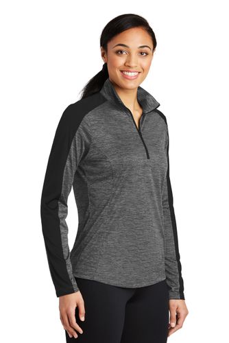 Sport-Tek Women's PosiCharge® Electric Heather Colorblock 1/4-Zip Pullover. LST397 image thumbnail
