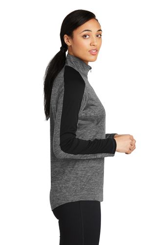Sport-Tek Women's PosiCharge® Electric Heather Colorblock 1/4-Zip Pullover. LST397 image thumbnail