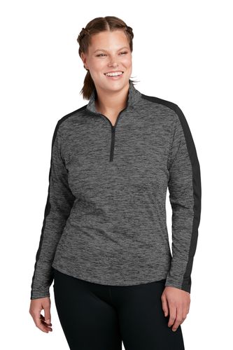 Sport-Tek Women's PosiCharge® Electric Heather Colorblock 1/4-Zip Pullover. LST397 image thumbnail