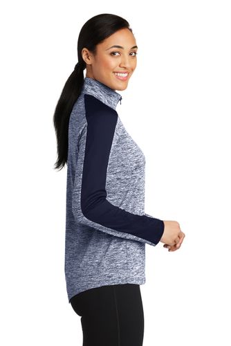 Sport-Tek Women's PosiCharge® Electric Heather Colorblock 1/4-Zip Pullover. LST397 image thumbnail