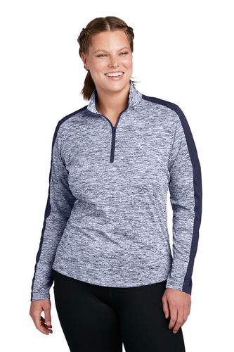Sport-Tek Women's PosiCharge® Electric Heather Colorblock 1/4-Zip Pullover. LST397 image thumbnail