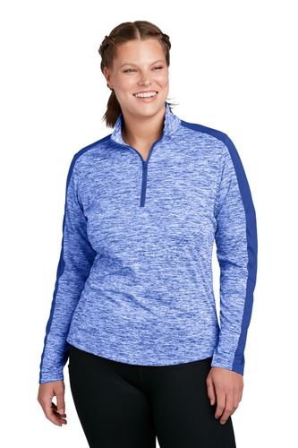 Sport-Tek Women's PosiCharge® Electric Heather Colorblock 1/4-Zip Pullover. LST397 image thumbnail