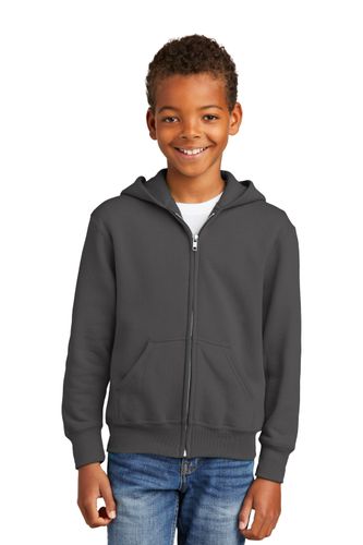 Port & Company Youth Core Fleece Full-Zip Hooded Sweatshirt. PC90YZH image thumbnail