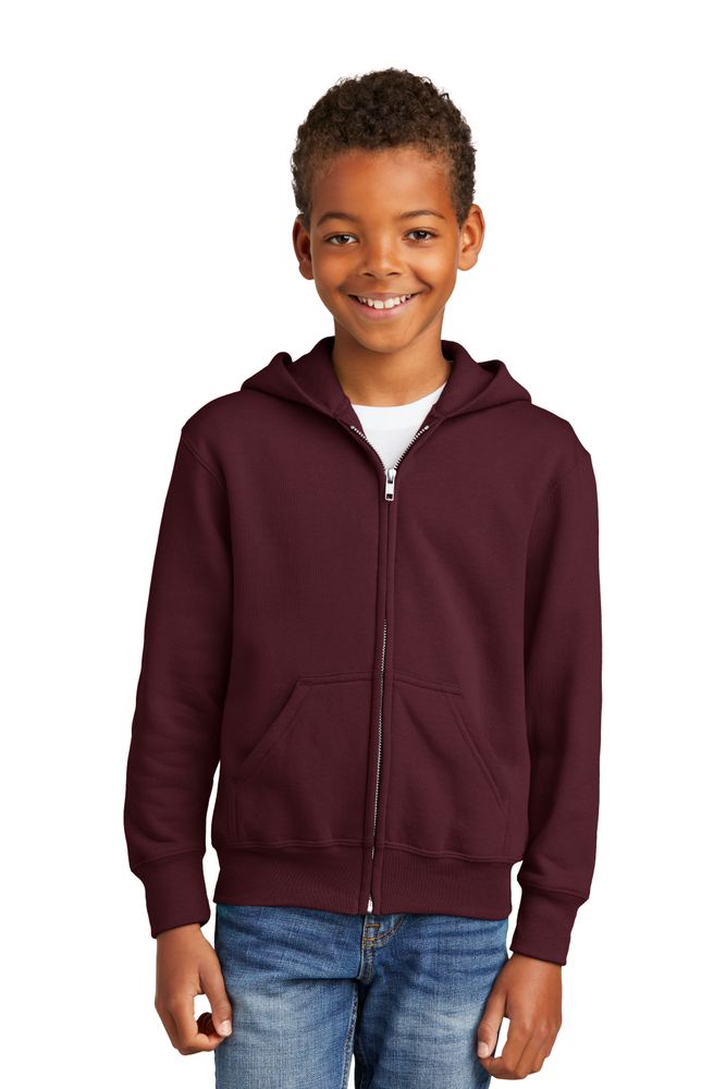 Port & Company Youth Core Fleece Full-Zip Hooded Sweatshirt. PC90YZH primary image