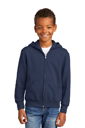 Port & Company Youth Core Fleece Full-Zip Hooded Sweatshirt. PC90YZH image thumbnail
