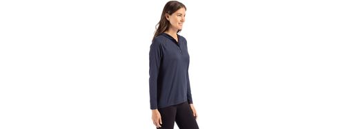 Cutter & Buck Coastline Epic Comfort Eco Recycled Women's Hooded Shirt. LCK00184 image thumbnail