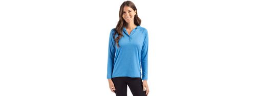 Cutter & Buck Coastline Epic Comfort Eco Recycled Women's Hooded Shirt. LCK00184 image thumbnail