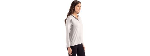 Cutter & Buck Coastline Epic Comfort Eco Recycled Women's Hooded Shirt. LCK00184 image thumbnail