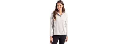 Cutter & Buck Coastline Epic Comfort Eco Recycled Women's Hooded Shirt. LCK00184 image thumbnail