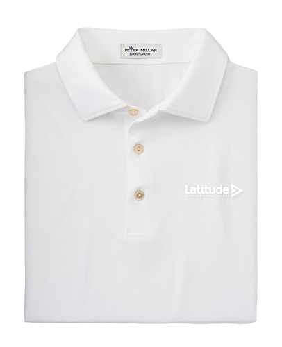 Peter Millar Men's White Polo w/ white logo image thumbnail