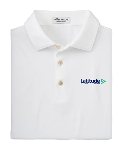 Peter Millar Men's White Polo w/ Full Color Logo image thumbnail