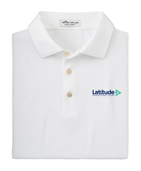 Image of Peter Millar Men's White Polo w/ Full Color Logo