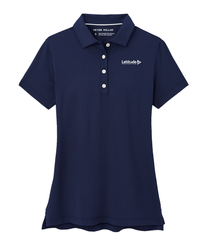 Image of Peter Millar Ladies' Navy polo w/ white logo