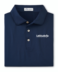 Image of Peter Millar Men's Navy Polo w/ white logo