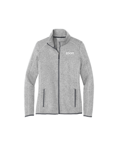 Image of Port Authority Sweater Fleece Jacket- Women's - Light Grey
