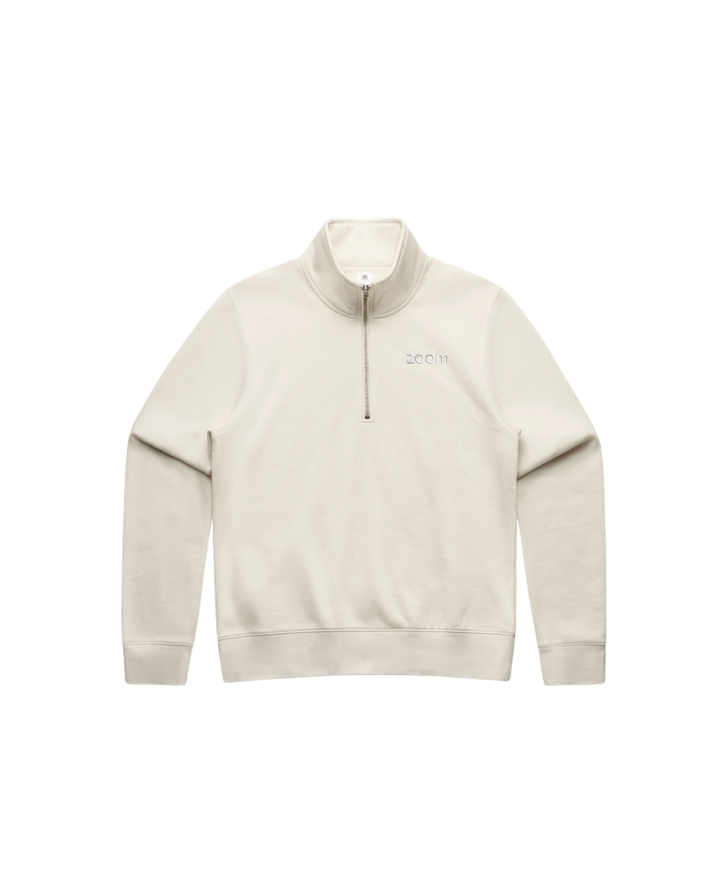 District Women's Stencil 1/2-Zip Sweatshirt (Cream) primary image