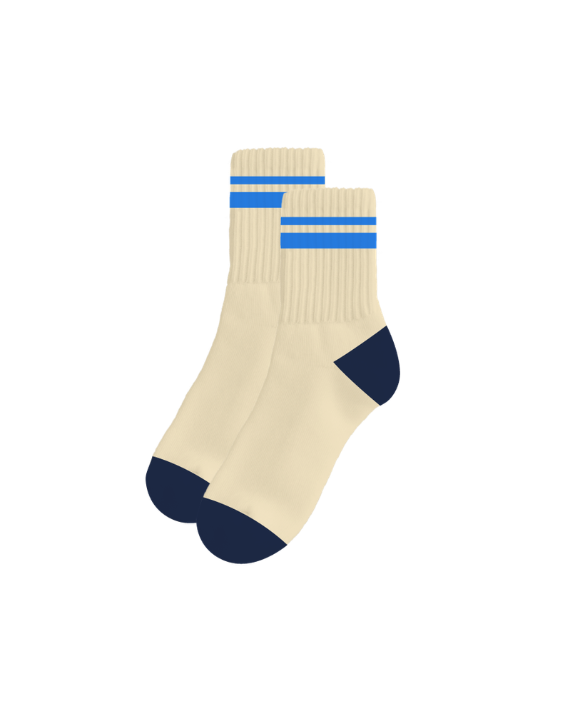 Slouchy Socks (Cream/Blues) primary image