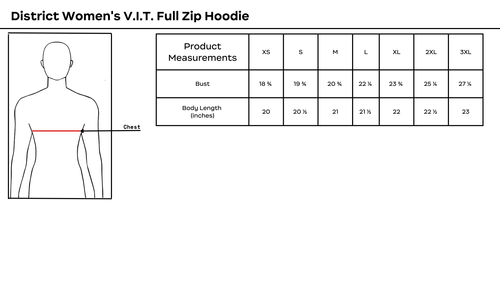 District Women's V.I.T. Full-Zip Hoodie Sweatshirt (Flint Blue) image thumbnail