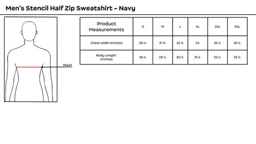 Men's Stencil 1/2-Zip Sweatshirt (Navy Blue) image thumbnail