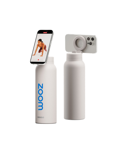 RingoPro 24 oz. Insualted Drink Bottle with Smart Phone Magnet Mount (Cream)