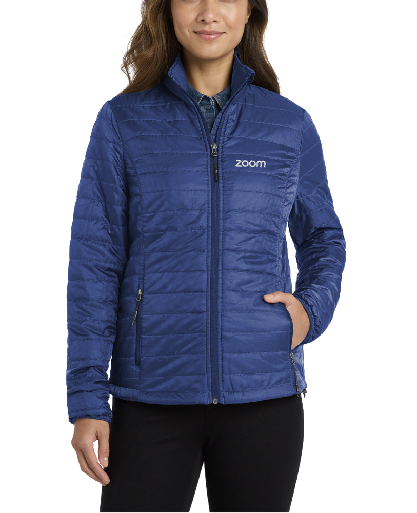 Port Authority Women's Packable Puffy Jacket (Blue) primary image