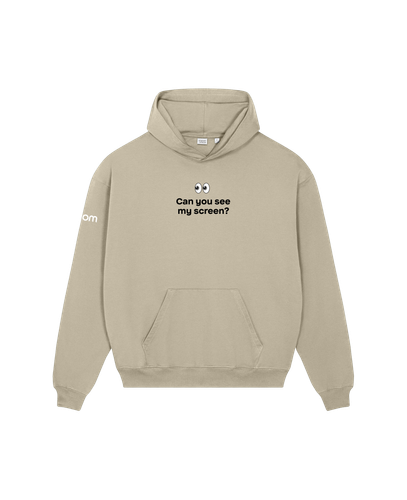 See My Screen Unisex Organic French Terry Hoodie Sweatshirt (Tan) image thumbnail