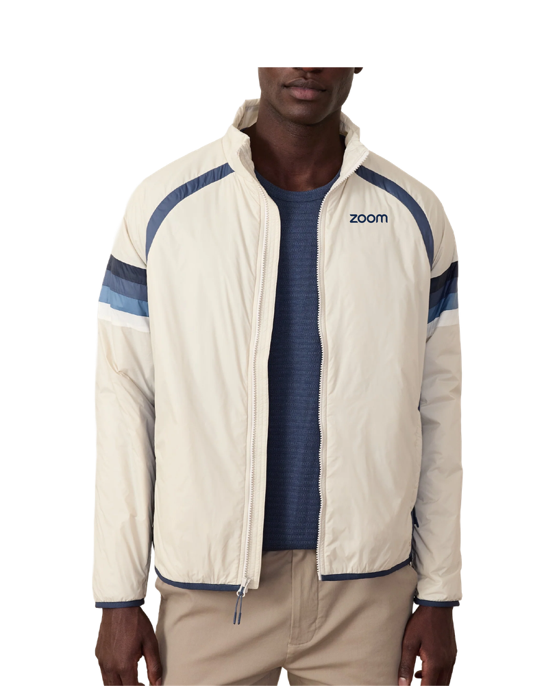 Marine Layer Unisex Lightweight Varsity Puffer (Navy Embroidery)  primary image