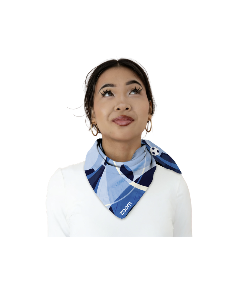 Large Custom Zoom Soccer Scarf (Blue)  primary image