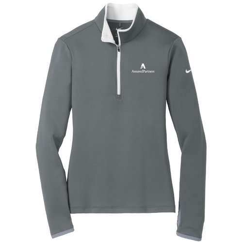 Nike Ladies Dri-FIT Stretch 1/2 Zip Cover-Up Dark Grey image thumbnail