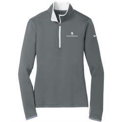 Image of Nike Ladies Dri-FIT Stretch 1/2 Zip Cover-Up Dark Grey