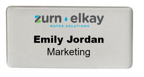 3" W x 1.5" H - Metal Name Badge With Magnet Backer  image thumbnail