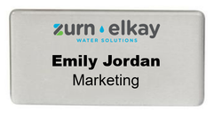 Image of 3" W x 1.5" H - Metal Name Badge With Magnet Backer 