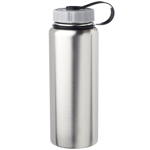 Stainless Steel Water Bottle w/ Tethered lid image thumbnail