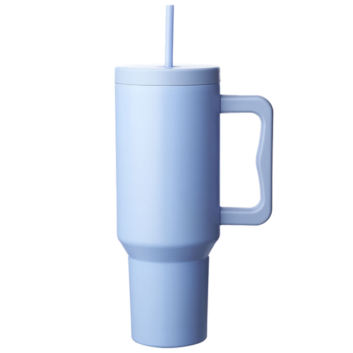40 oz. Stainless Steel Travel Mugs w/ Handle & Straw Lid Printed image thumbnail