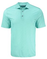 Image of Cutter & Buck Pike Eco Shadow Check Print Recycled Mens Polo