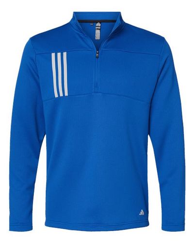Men's 3-Stripes Double-Knit Quarter-Zip Pullover image thumbnail