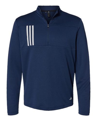 Men's 3-Stripes Double-Knit Quarter-Zip Pullover image thumbnail