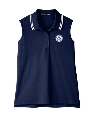 Ladies' CrownLux Performance™ Plaited Tipped Sleeveless Polo image thumbnail