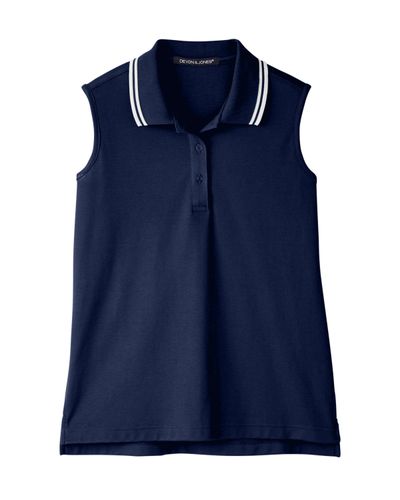 Ladies' CrownLux Performance™ Plaited Tipped Sleeveless Polo image thumbnail