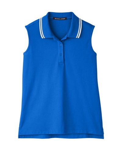 Ladies' CrownLux Performance™ Plaited Tipped Sleeveless Polo image thumbnail