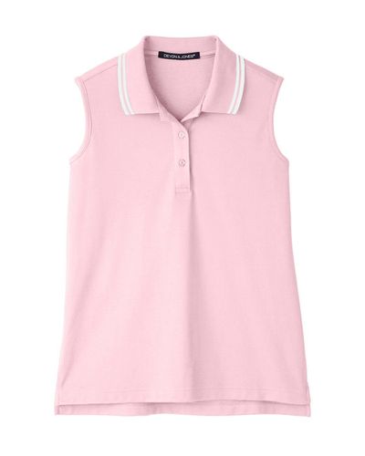 Ladies' CrownLux Performance™ Plaited Tipped Sleeveless Polo image thumbnail