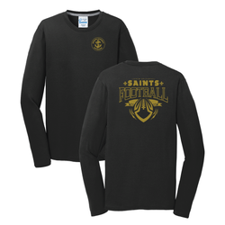 Image of Saints Football Port & Company Long Sleeve Performance Blend Tee. PC381LS