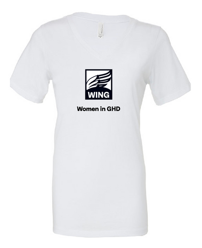 GHD ERG Ladies' Jersey V-Neck White T-Shirt image thumbnail