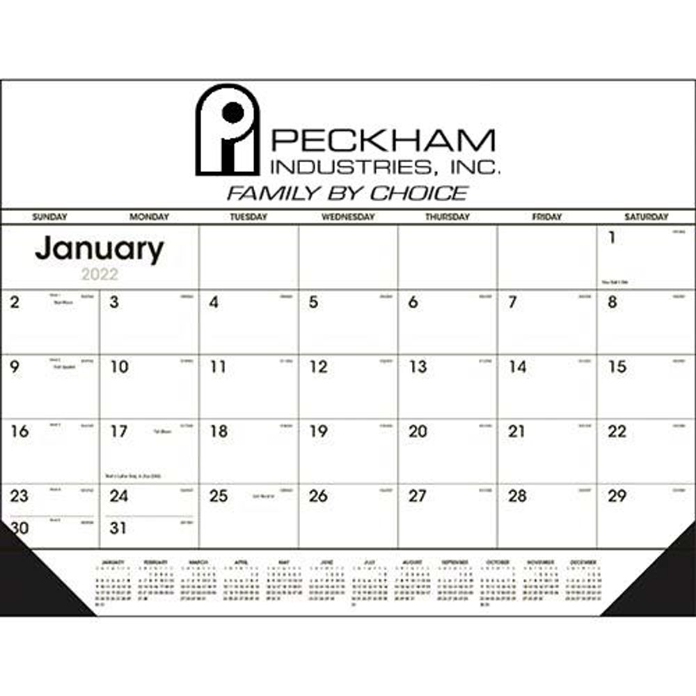 Black & White Desk Pad with Vinyl Corners primary image